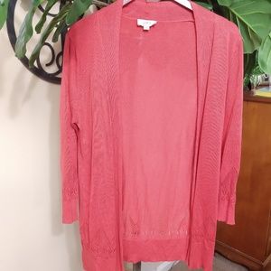 Loft - salmon Cardigan with lace details (medium)